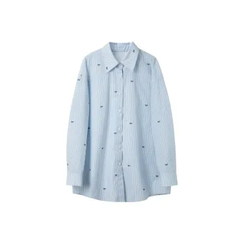 3COLOUR Shirt Women's Sky Blue Stripes
