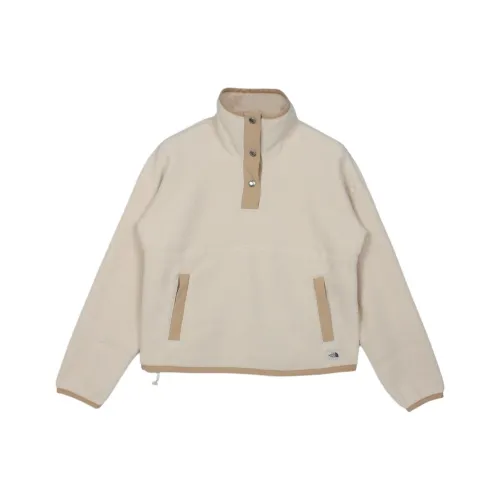 THE NORTH FACE Cragmont Snap Button Placket Print Pullover White/Tan