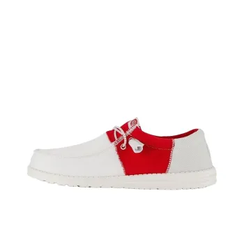 Heydude Wally Tri Varsity Casual Shoes Men's White Red