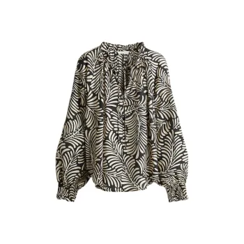 H&M Shirt Women's Black/Cream Pattern