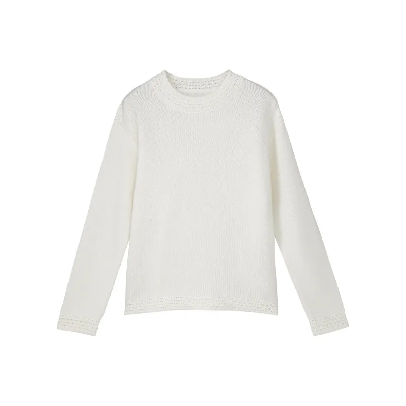Fstudio Korean-Style Autumn And Winter Crew Neck Small Design Atmosphere Wool Knitwear Women's-0