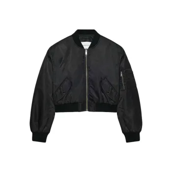 ARITZIA Babaton Paramount Bomber Jackets Coats Women's BLACK/Black