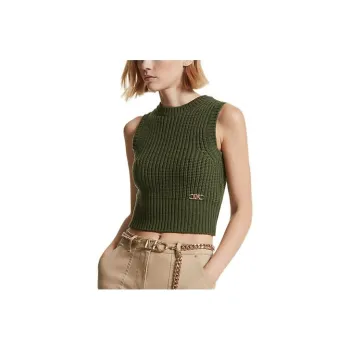 MICHAEL KORS Sleeveless Merino Wool Blend Top Knitwear Women's Green
