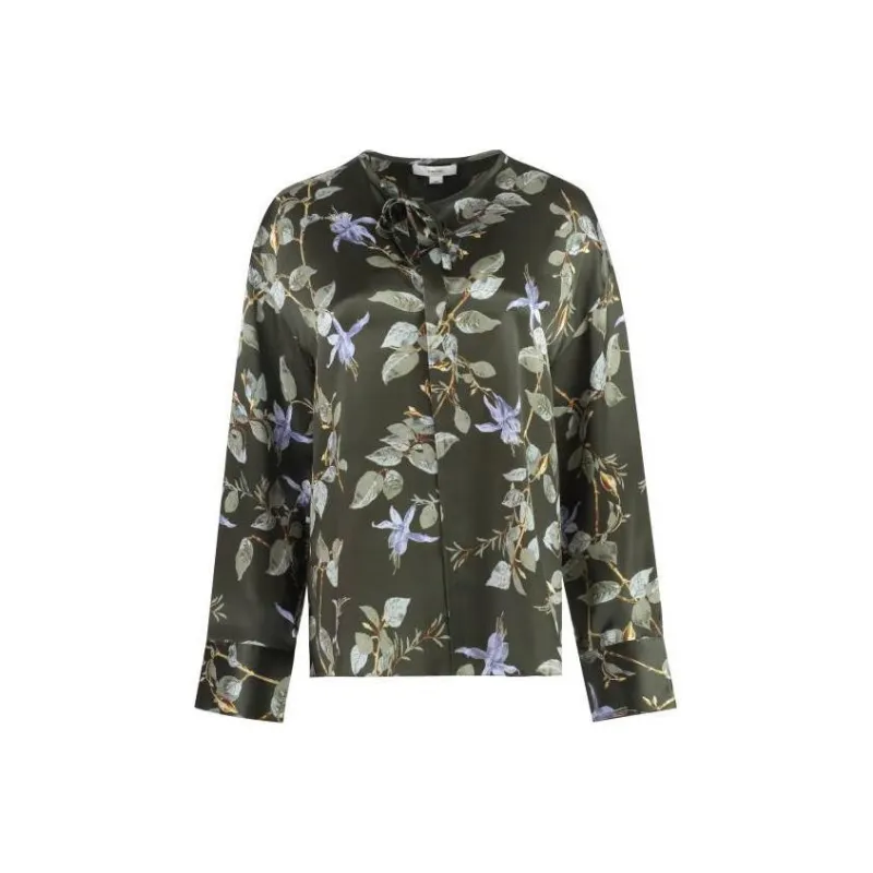 VINCE Bellflower Silk Blouse-0