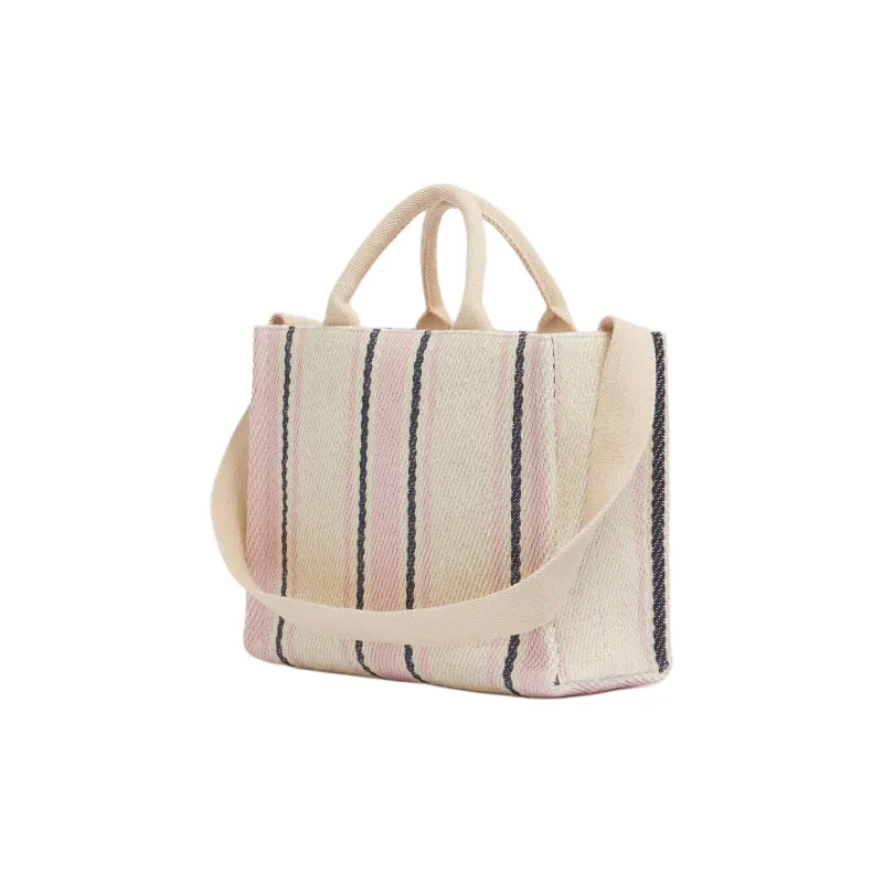 MARNI Jute Tote Bag, Shopping Bag, Shoulder Bag, Handbag Women's Silk White & Macaron Color & China Blue-2