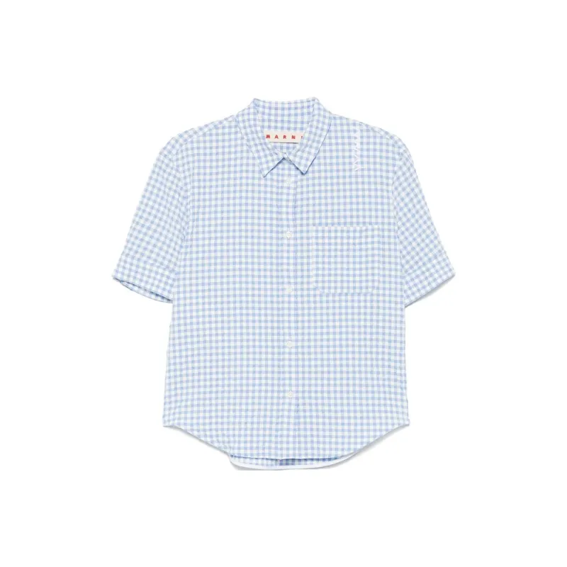 MARNI Seersucker Checked Shirt-0