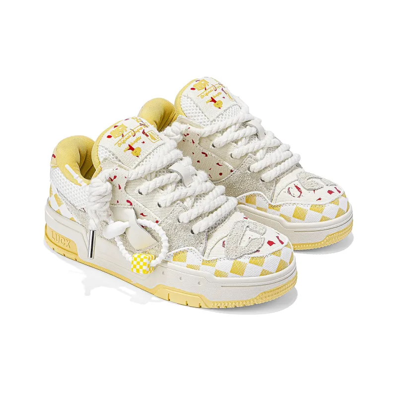 LUCX Cushioned Slip Resistant Abrasion Resistant Low Top Chunky Sneakers Unisex-41