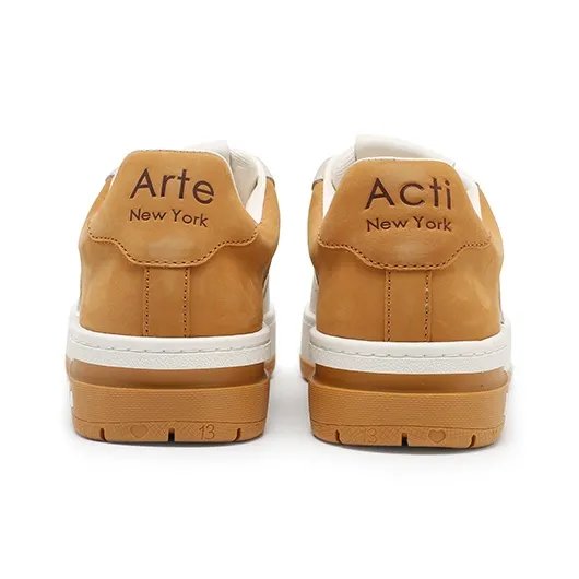 Arte In Acti Cushioning Abrasion Resistant Breathable Low Top Skateboard Shoes Unisex Ginger Yellow-3