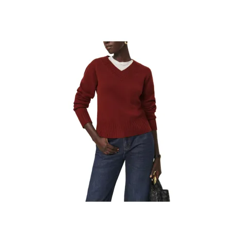 REFORMATION Dulce Cashmere V-neck Sweater Cashmere Sweater Women's Fig-Colored