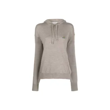 Vivienne Westwood Orb Embroidered Drawstring Knitted Hoodie