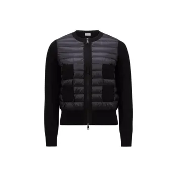 Moncler Cardigan Tricot Down Filled Jacket 'Black'