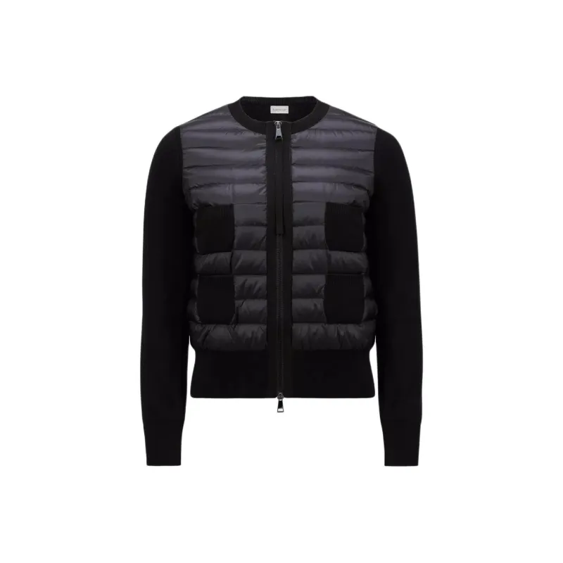 Moncler Cardigan Tricot Down Filled Jacket 'Black'-0