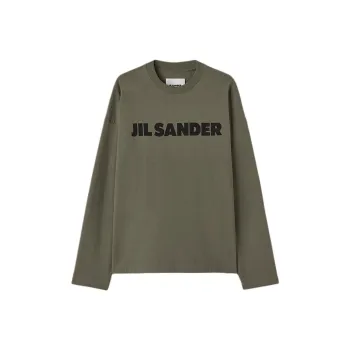 JIL SANDER Long Sleeve Logo T Shirt 'Olive'