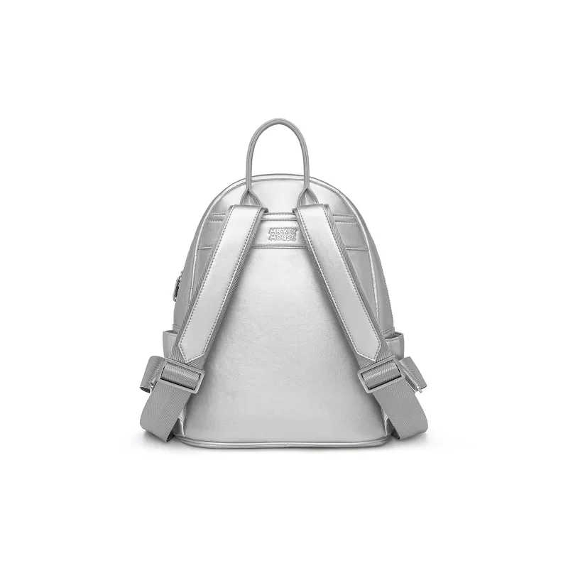 Disney Mickey Series PU Backpack Women's Silver/Pink/Ecru-3