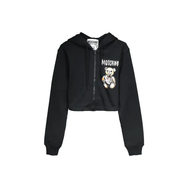 MOSCHINO Teddy Bear Logo Cropped Hoodie-0