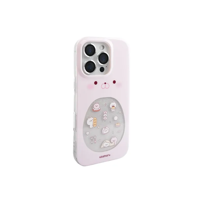 Wei Xin Acrylic Material Pink Cartoon Rabbit Phone Cases Compatible With IPhone 16/15 Pro Max/Apple 13/14 Pro/Max-1