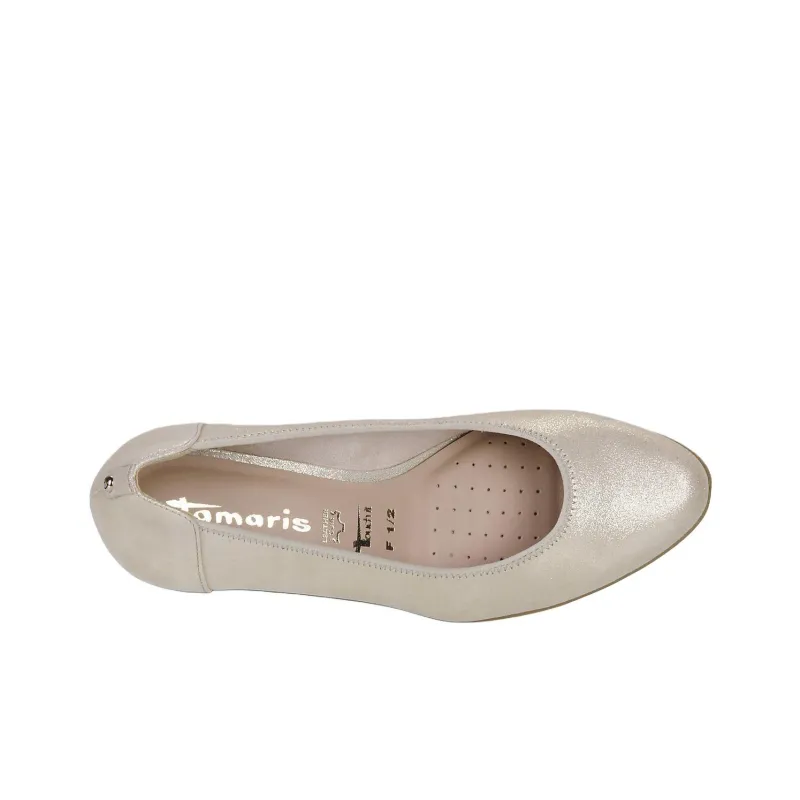 Tamaris Chunky Heel High Heels 6cm Women's Gold-5