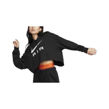 Nike Oversized Fleece Pullover Hoodie Sweatshirt Women's Black
