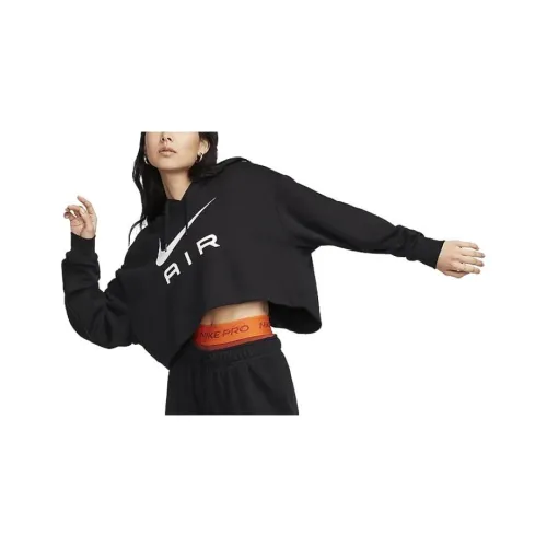 Nike Oversized Fleece pullover Hoody Hoodie Sweatshirt Women's Black