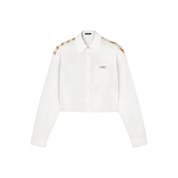 VERSACE Medusa Chain Buttoned Cropped Shirt