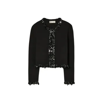 TORY BURCH Embellished Fine Knit Cardigan