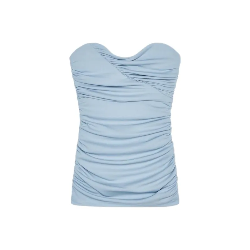 ZARA Strapless Top Women's Medium Blue-0