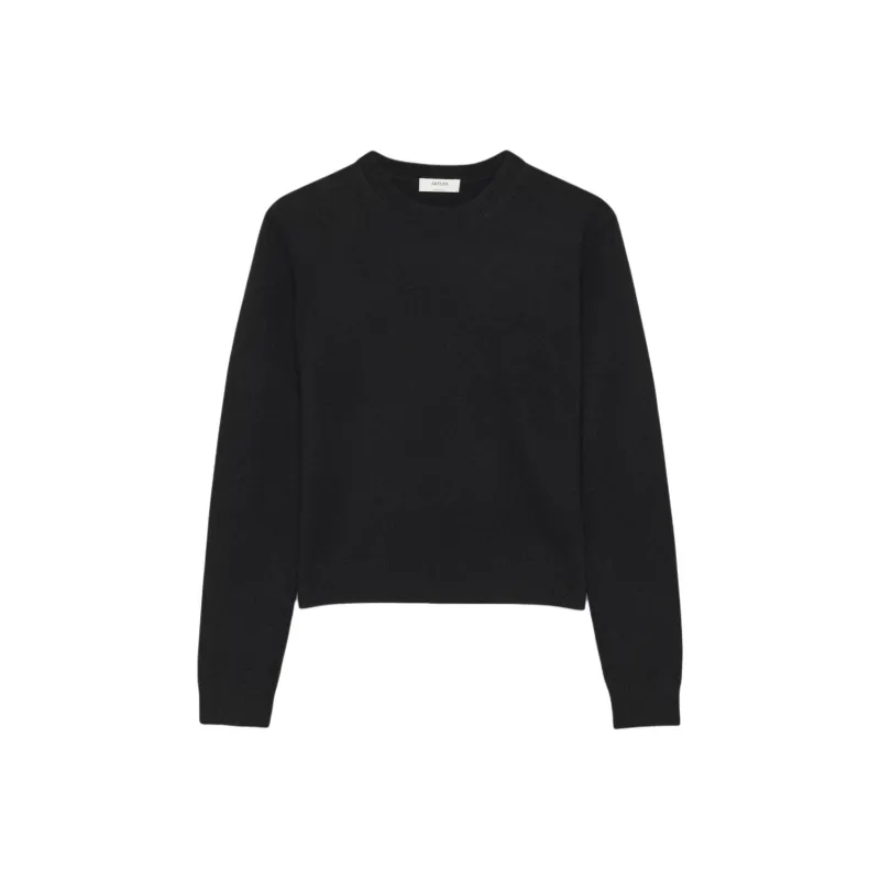 ARITZIA Cashmere Bare Cashmere Crew Cashmere Sweater Women's Black-0