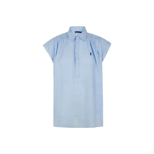 Polo Ralph Lauren Polo Pony Embroidered Curved Hem Blouse