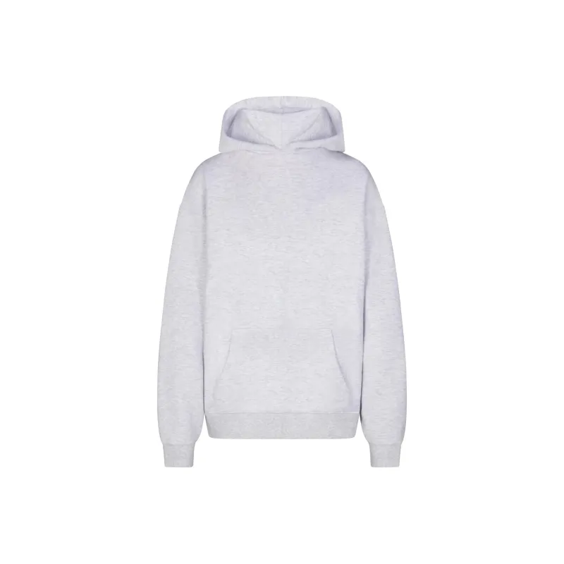 SKIMS COTTON FLEECE OVERSIZED HOODIE Sweatshirt Women's Light Heather Grey-0