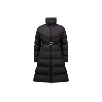 Moncler Brou Belted ZIp-Up Padded Coat