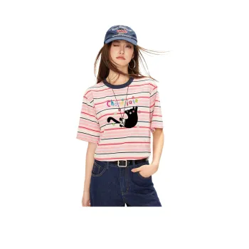  CHOCOOLATE T Shirt Women's Pink Stripes