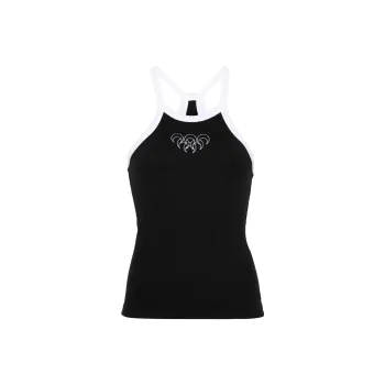 Marine Serre Crescent Moon embroidered Ribbed Top