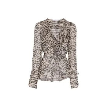 Patrizia Pepe Zebra-print Sheer Blouse