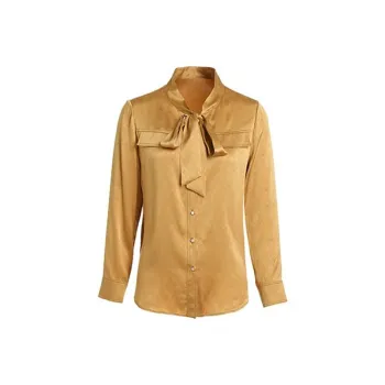 QIAOWANNI Shirt Women's Golden Bowl Shaped Flower Color