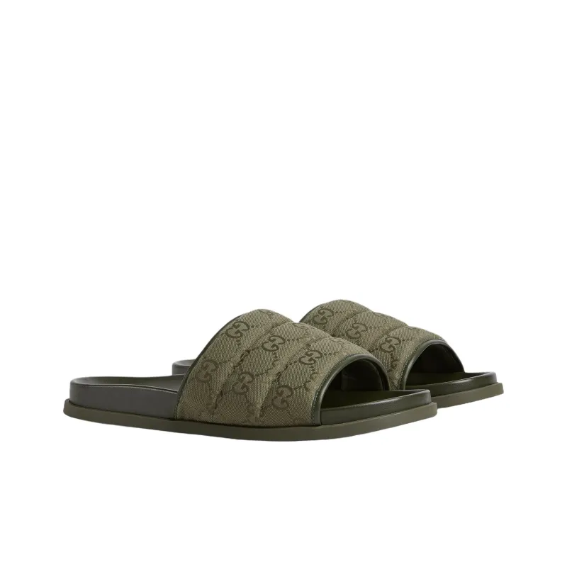 GUCCI Slide Slippers Men's Dark Green-2