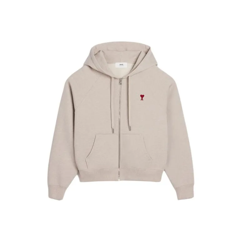 AMIPARIS Paris Ami De Coeur Logo Embroidered Zipped Hoodie-0