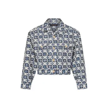 LOUIS VUITTON Monogram Flower Mosaic Denim Jacket