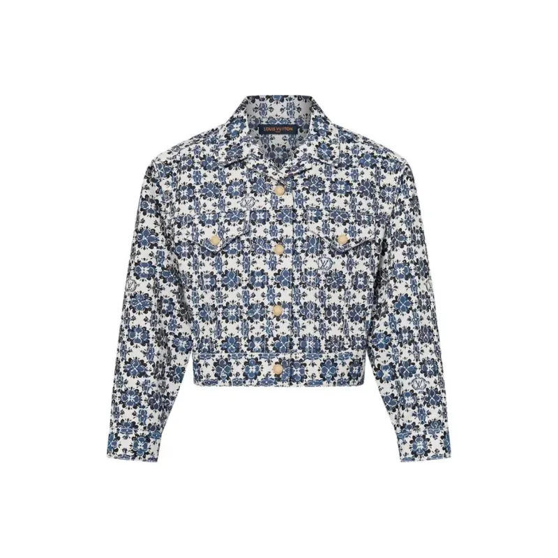 LOUIS VUITTON Monogram Flower Mosaic Denim Jacket-0