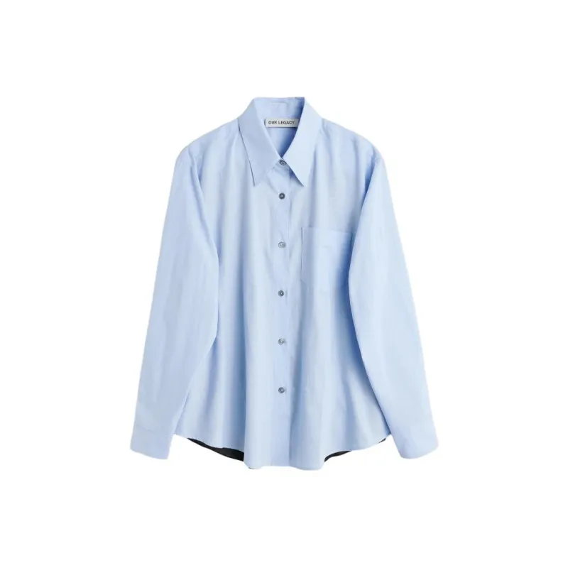 OUR LEGACY Contrast Striped Cotton Shirt-0