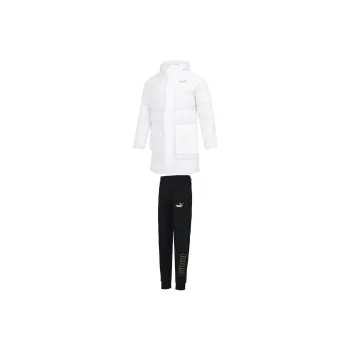 PUMA Casual Sportswear Men Set White Down Jacket+Black Pants