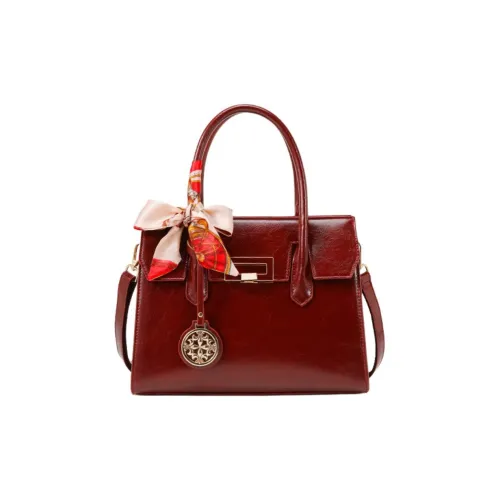 PAYOT Microfiber Synthetic Leather Handbag Women's Dark Burgundy