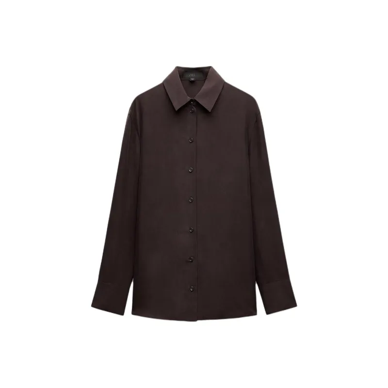 ZARA ZW Series Shirt Women's Brown-0