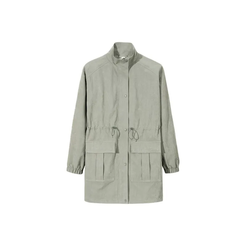 CHAOJIANTA Jackets Coats Women's Dark Plain Gray-0