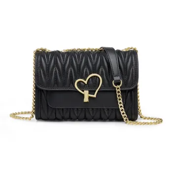 Old Man's Head Cow Leather Shoulder Bag Women's Black