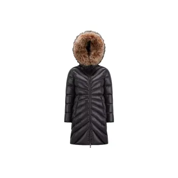 Moncler Chandre Zip Up Long Puffer Coat