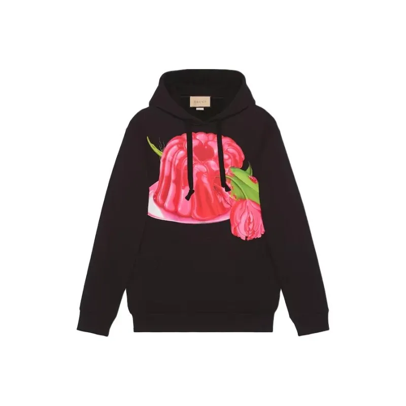 GUCCI Cotton Jersey Printed Sweatshirt Black-0
