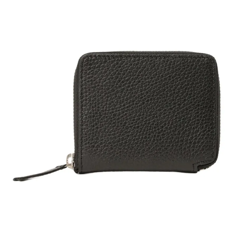 Beams Cow Leather Card Holder Men's Black-0