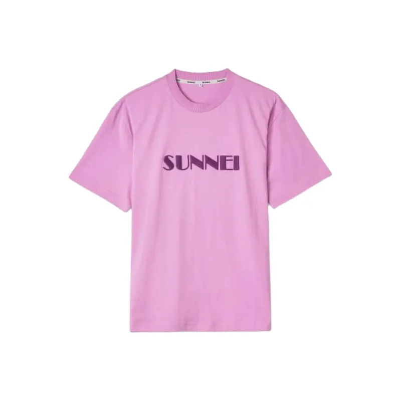 Sunnei Embroidered logo Cotton T shirt-0