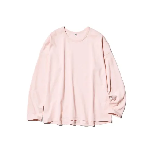 UNIQLO Drop Shoulder Sleeve T Shirt Women's Pastel Pink