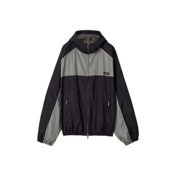 MIU MIU Technical Silk Zip Jacket 'Blue/Lead Grey'